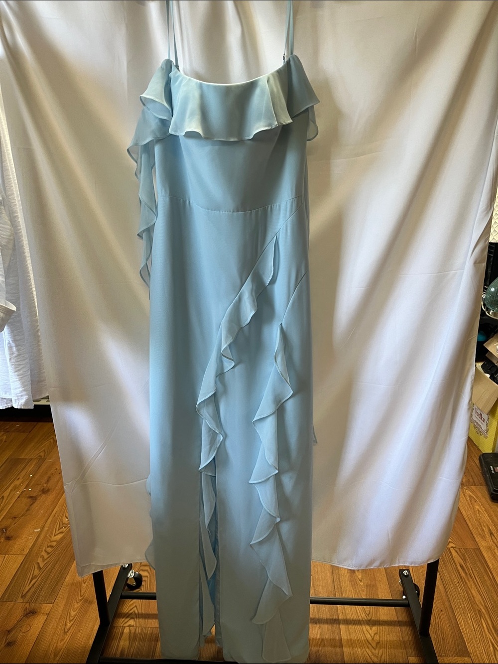 Barbie Light Blue Ruffled Maxi Dress